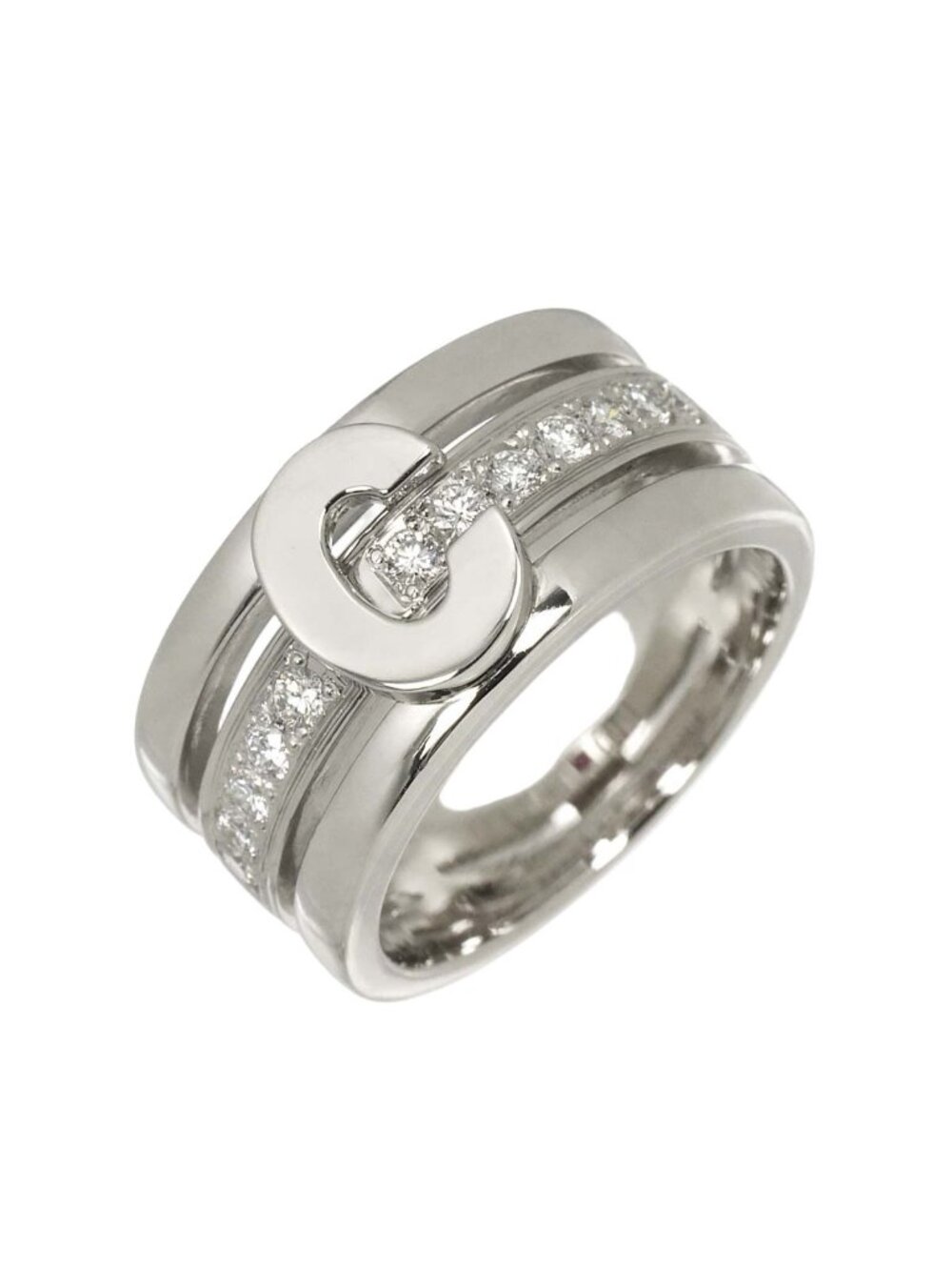 Celine Ring Diamond Ruby Pt Platinum Logo